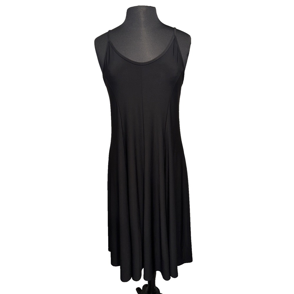 NEW Little Black Midi Strappy Dress By JJ Size Small Artsy Boho Whimsy Goth